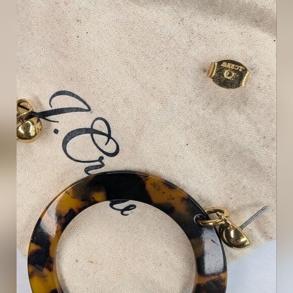 Jcrew oversized tortoise hoops earrings authentic jcrew not factory - Picture 3 of 4